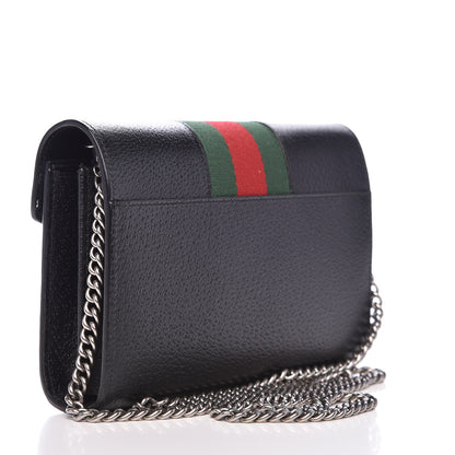 Gucci Calfskin Web Mini Dionysus Chain Wallet Black 3 of 15