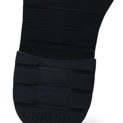 Chanel Shiny Calfskin Quilted Lace Up Combat Boots 37 Black 8 of 9