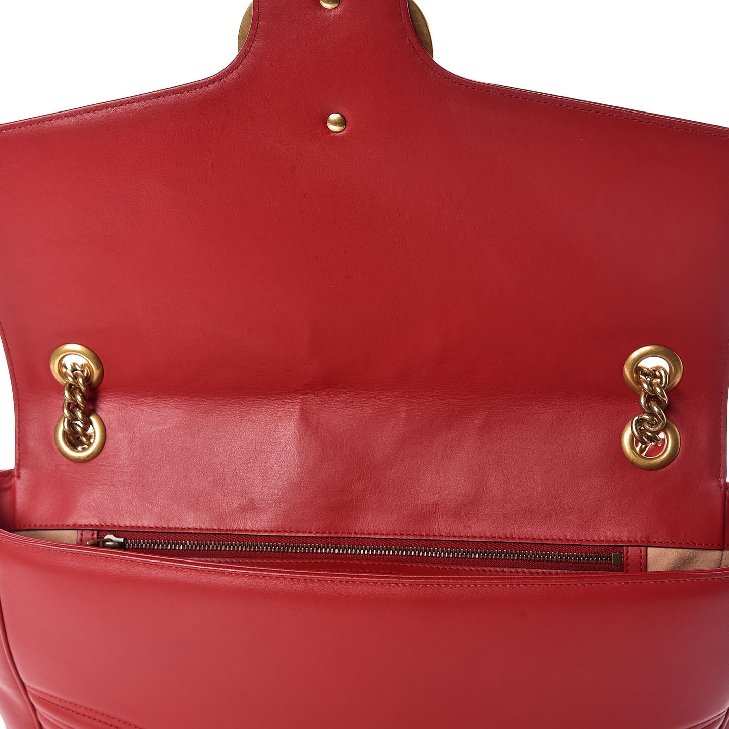Calfskin Matelasse Large GG Marmont Shoulder Bag Hibiscus Red