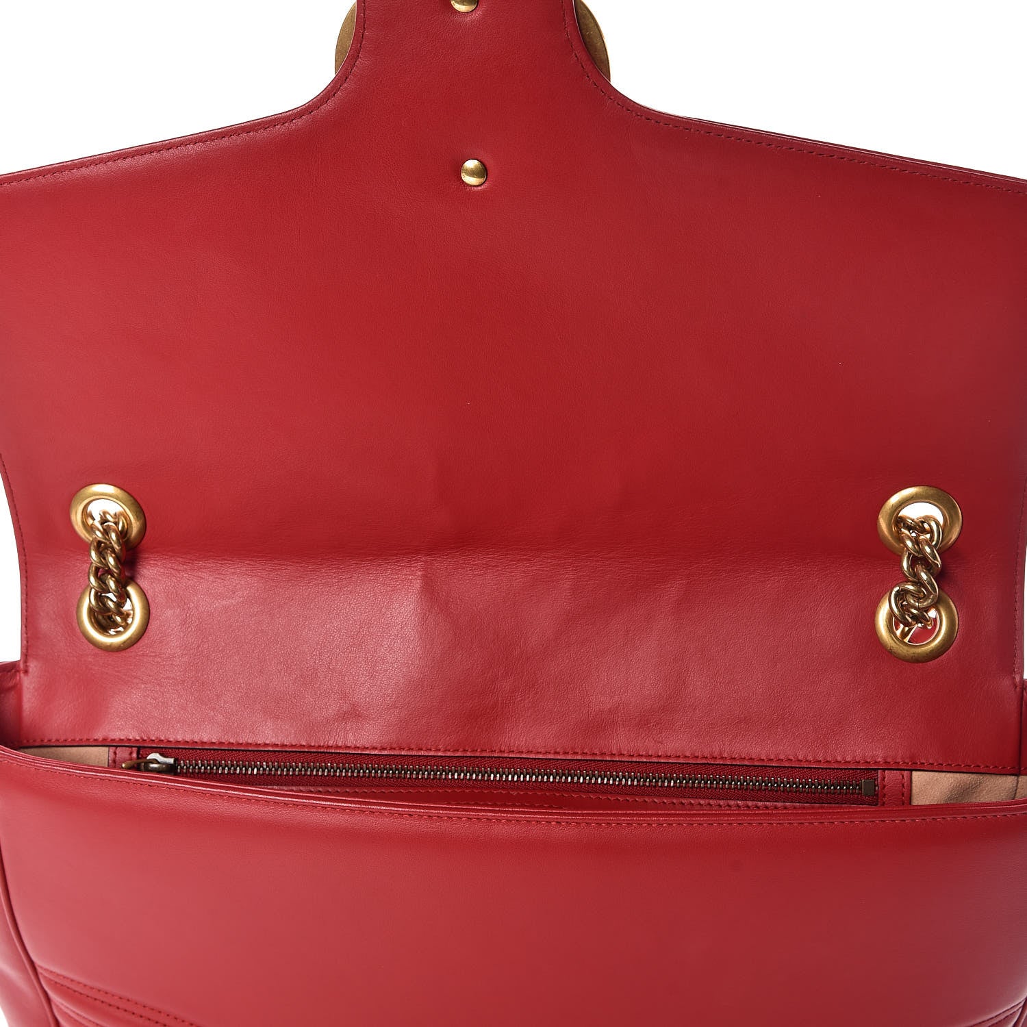 Gucci Calfskin Matelasse Large GG Marmont Shoulder Bag Hibiscus Red 10 of 14