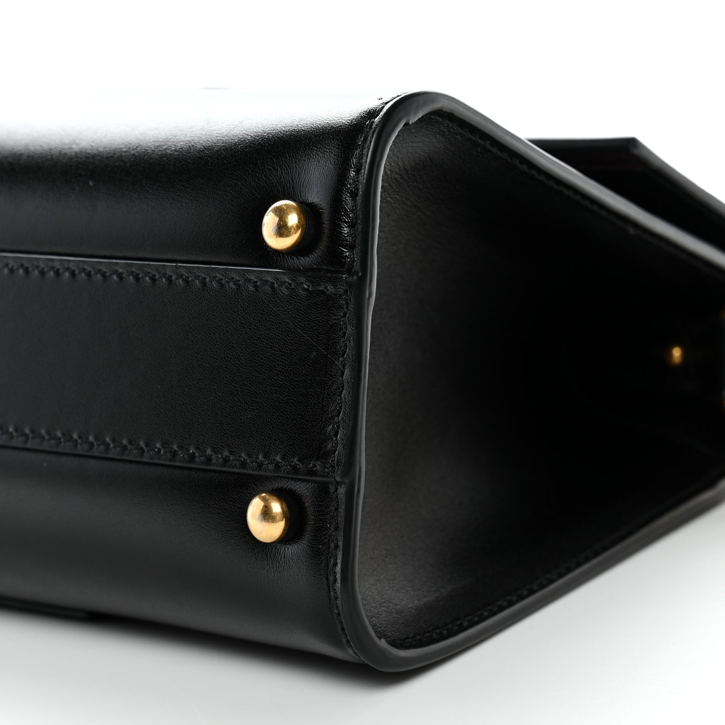 Calfskin Mini VSling Top Handle Bag Black