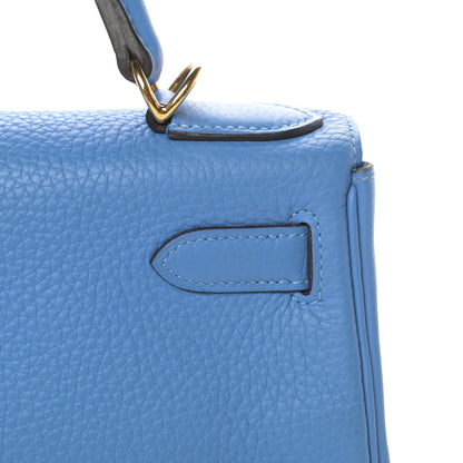 Hermes Togo Kelly Retourne 28 Bleu Paradise 11 of 42
