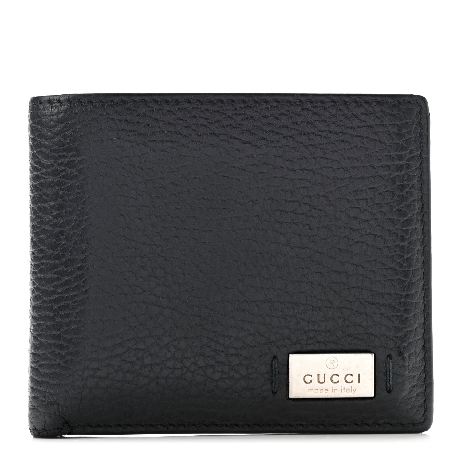 Gucci Pebbled Calfskin Bi-Fold Wallet Black 1 of 7