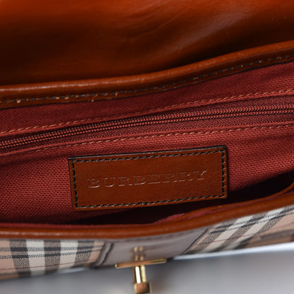 Burberry Haymarket Check Suede Brickfield Crossbody Brown 6 of 11