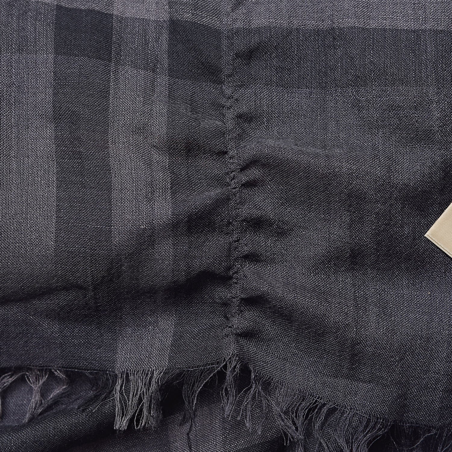 Burberry Wool Silk Gauze Giant Check Scarf Grey 6 of 6