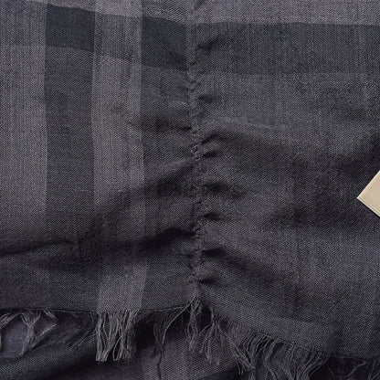 Burberry Wool Silk Gauze Giant Check Scarf Grey 6 of 6