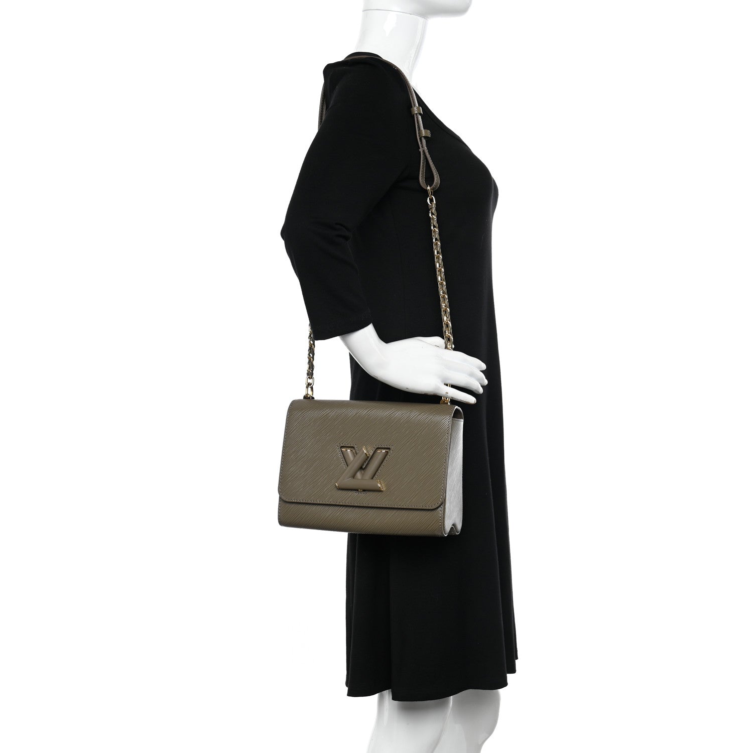 Louis Vuitton Epi Twist Shoulder Bag MM Smokey Brown 2 of 9
