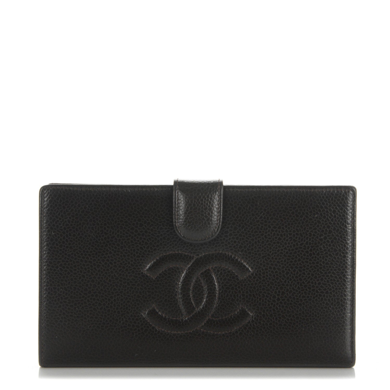 Chanel Caviar Timeless CC French Wallet Dark Brown 1 of 8
