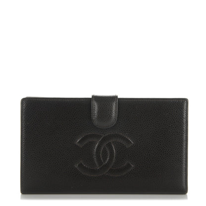 Chanel Caviar Timeless CC French Wallet Dark Brown 1 of 8