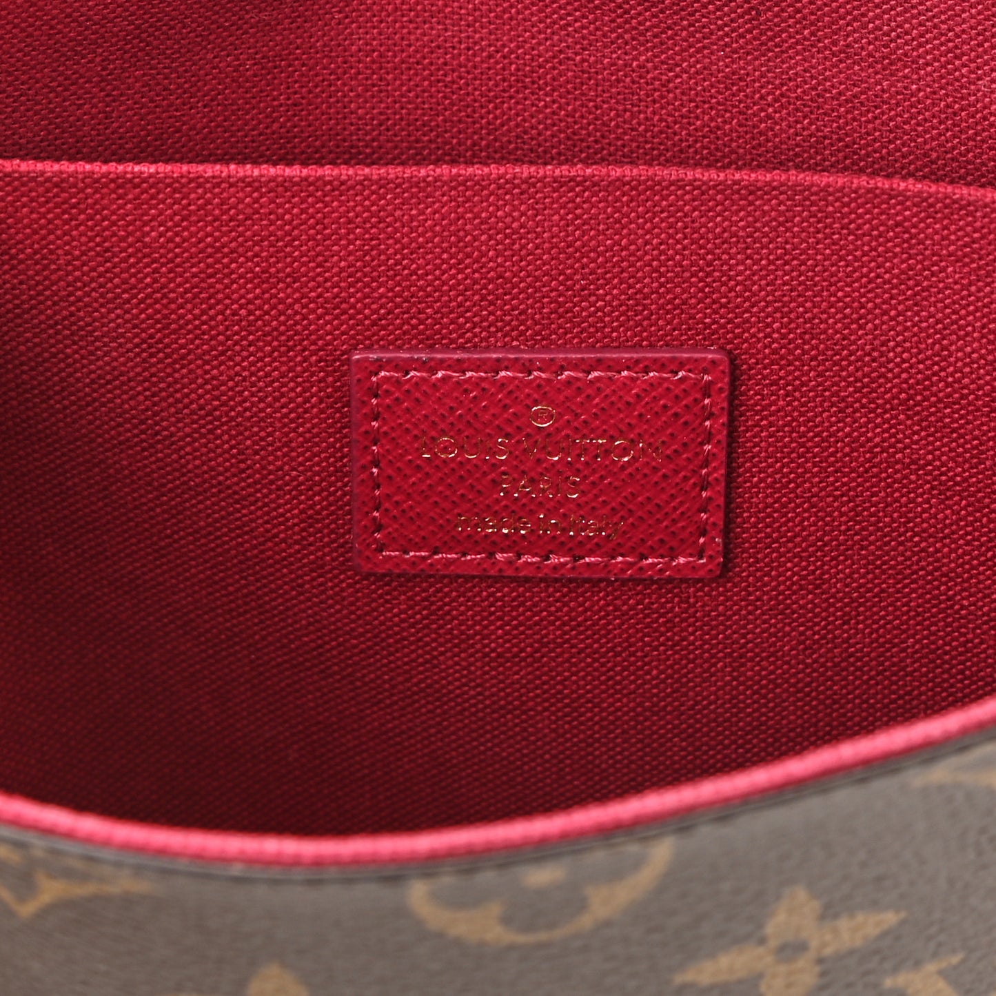 Monogram Pochette Felicie Chain Wallet Fuchsia
