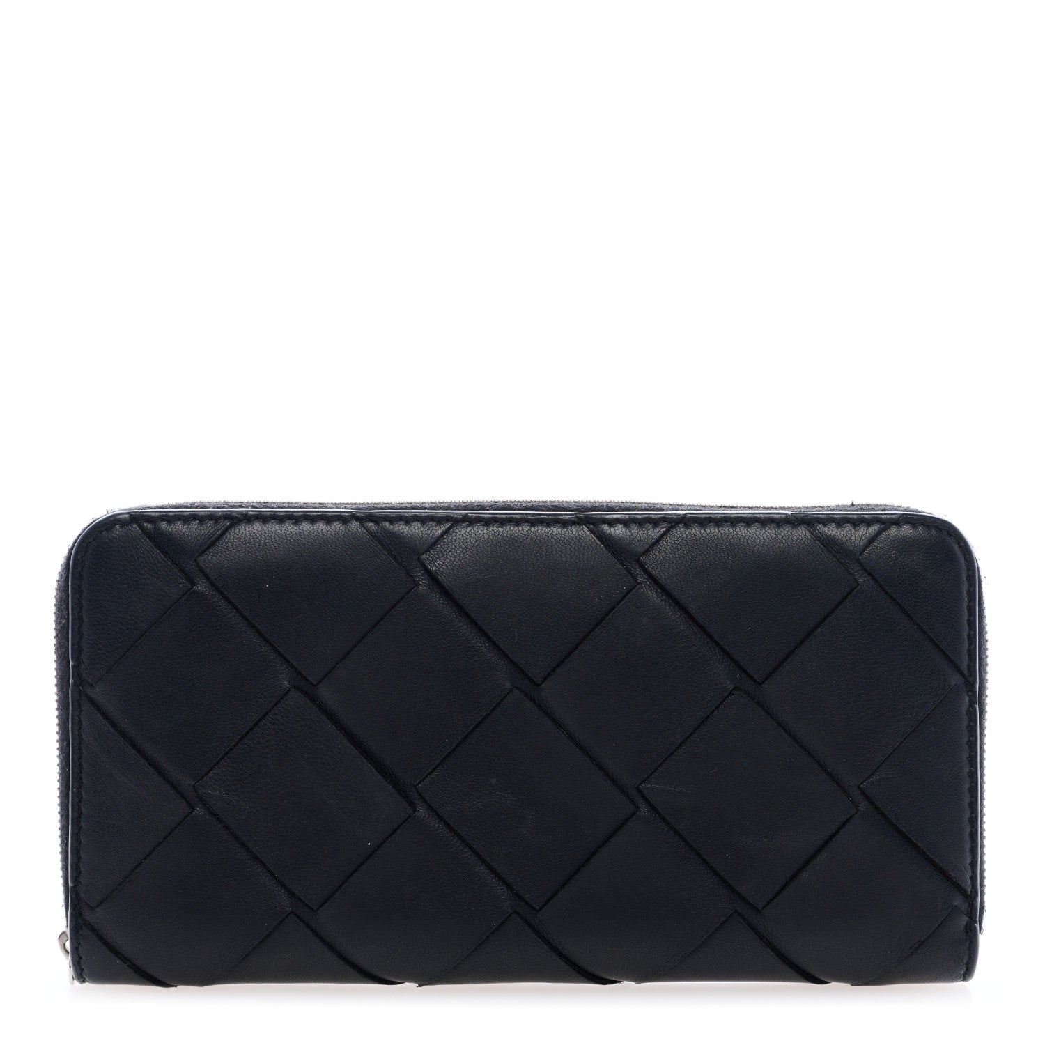 Bottega Veneta Nappa Maxi Intrecciato Zip Around Wallet Black 1 of 6