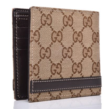 Gucci Monogram Metal Bar Bi-Fold Wallet Brown 3 of 7
