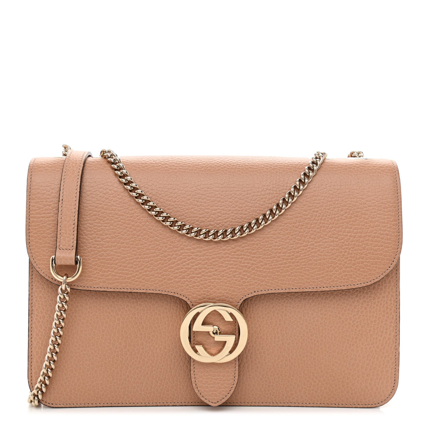 Gucci Dollar Calfskin Interlocking G Shoulder Bag Camelia 1 of 10