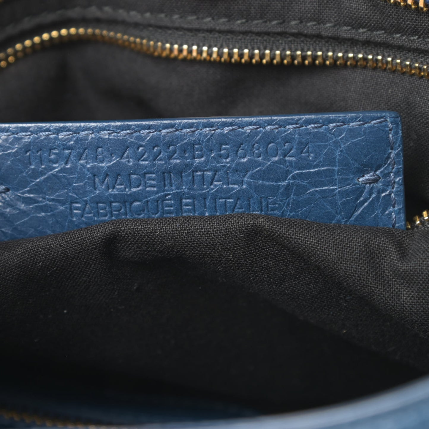 Agneau Classic Gold Hardware City Bleu Profond