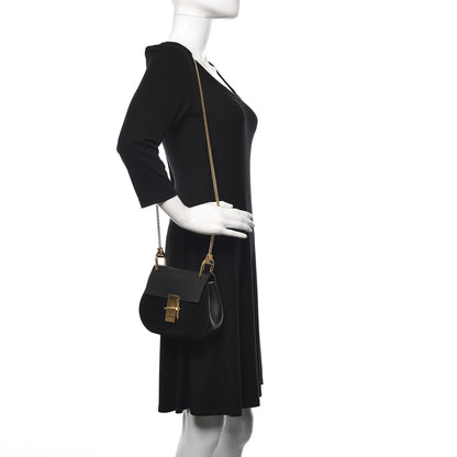 Chloe Suede Calfskin Mini Drew Shoulder Bag Black 2 of 9
