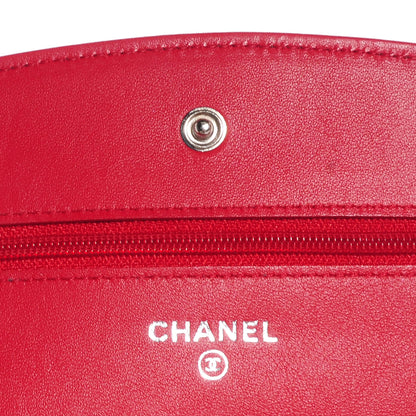 Chanel Caviar Sevruga Wallet on Chain WOC Red 5 of 7