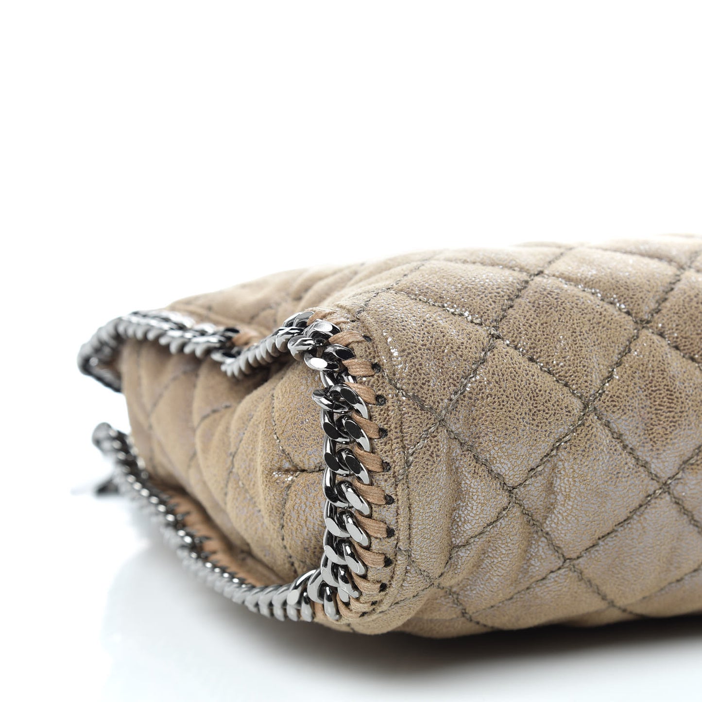 Shaggy Deer Quilted Falabella Tote Taupe