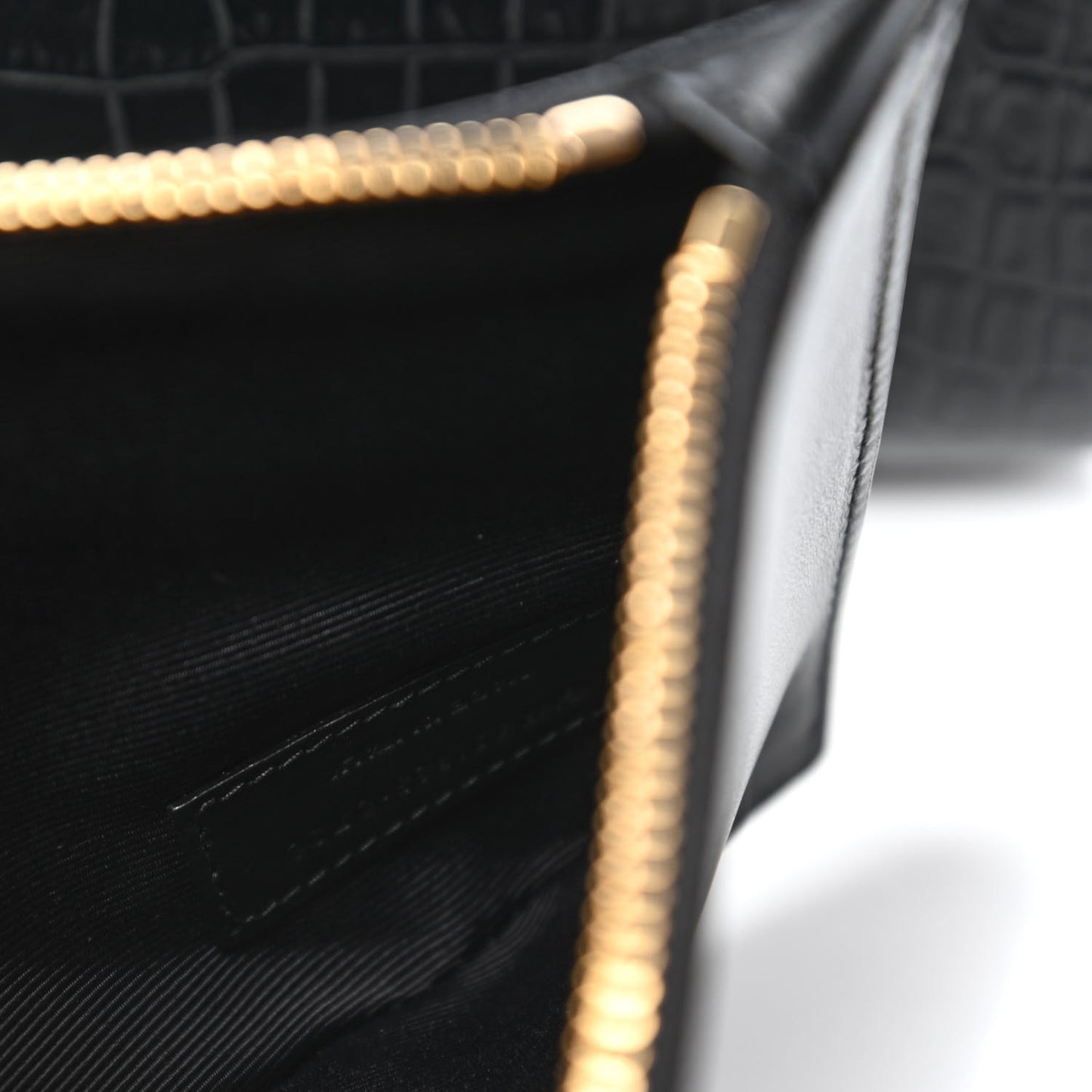 Calfskin Crocodile Embossed Baby Sac De Jour Black