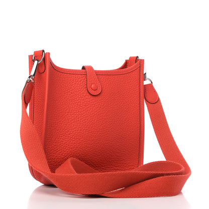 Hermes Taurillon Clemence Amazone Evelyne TPM Rouge Tomate 3 of 10
