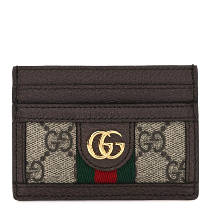 Gucci GG Supreme Monogram Ophidia Card Holder Brown 1 of 7