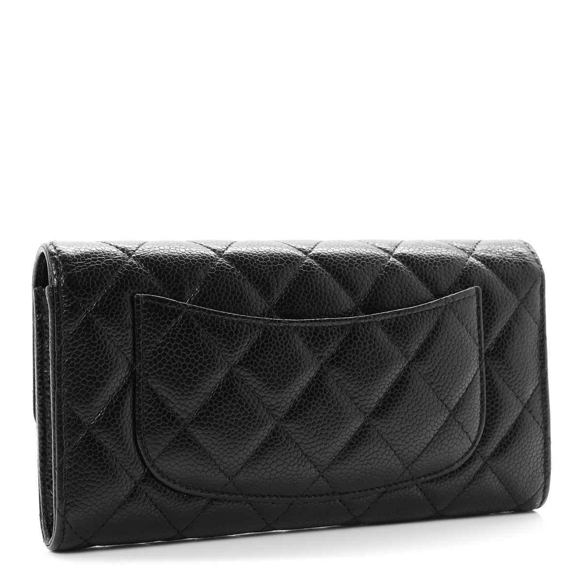 Chanel Caviar Quilted Large Gusset Flap Wallet Black 3 of 9