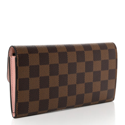 Louis Vuitton Damier Ebene Emilie Wallet Rose Ballerine 3 of 7