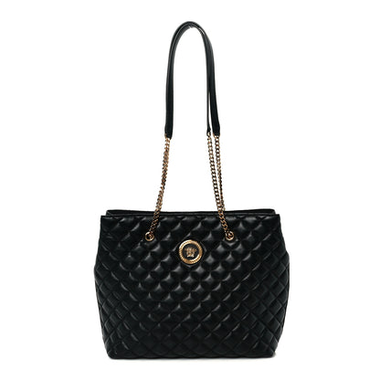 Versace Nappa Quilted Medusa Chain Shoulder Bag Black 1 of 10