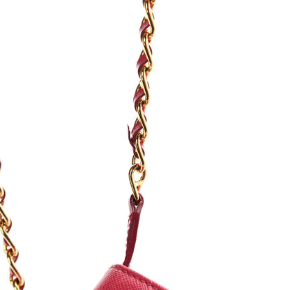 Prada Saffiano Metal Oro Chain Wallet Peonia 11 of 12