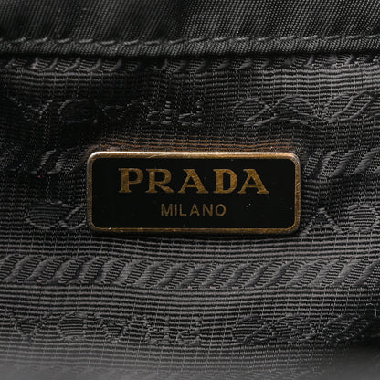 Prada Saffiano Tessuto Nylon Mini Bucket Crossbody Bag Black 6 of 11