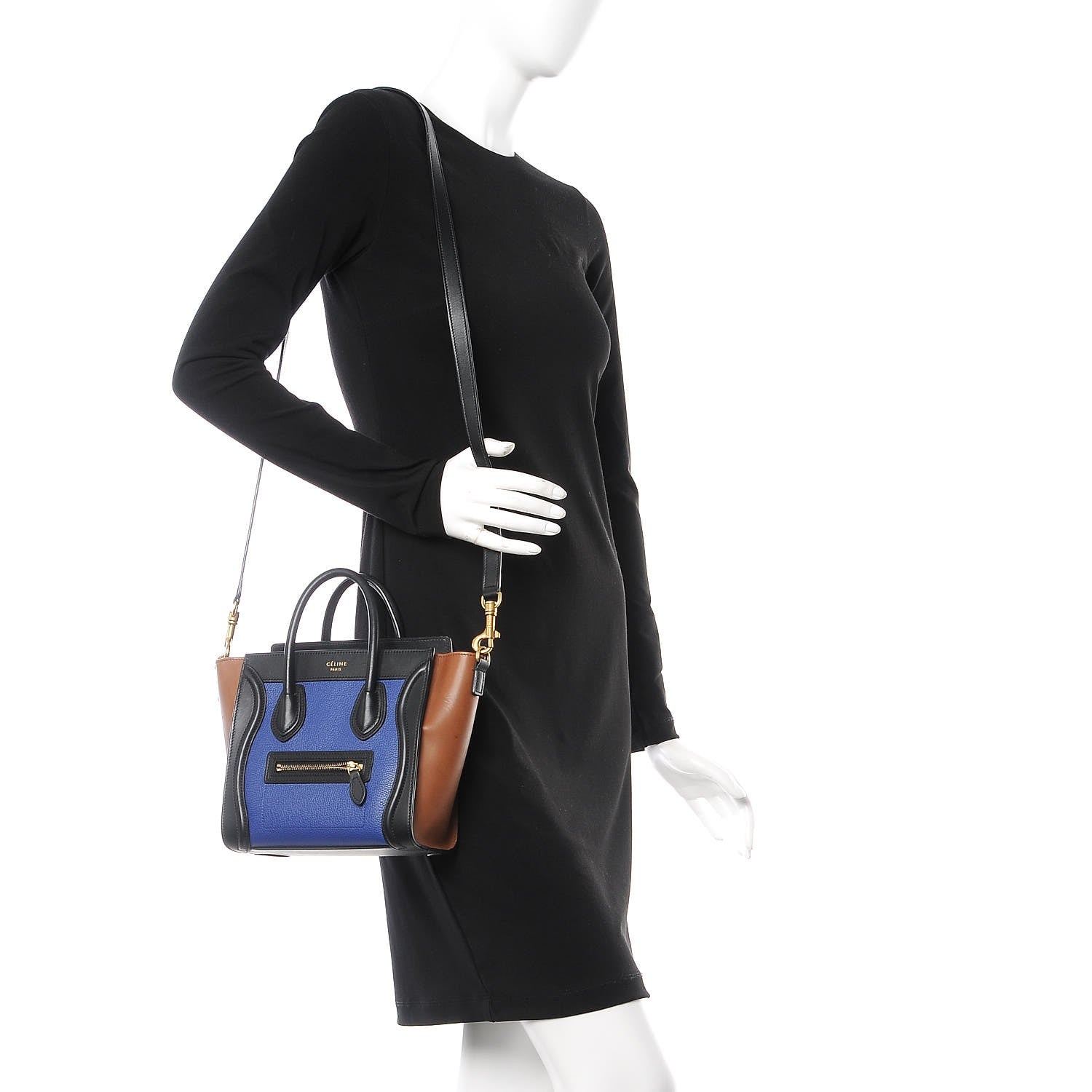Celine Smooth Drummed Calfskin Nano Tri-Color Luggage Indigo 2 of 7