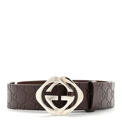 Gucci Guccissima Square G Belt 85 34 Brown 1 of 8