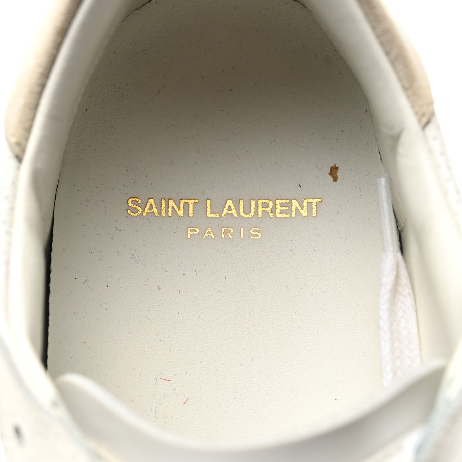 Saint Laurent Calfskin Perforated Suede SL10 Court Classic Low Top Sneakers 41 White 7 of 9