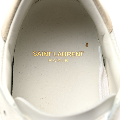 Saint Laurent Calfskin Perforated Suede SL10 Court Classic Low Top Sneakers 41 White 7 of 9