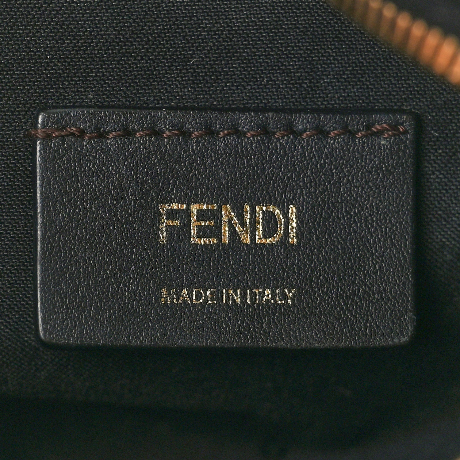 Fendi Glazed Fabric Vitello Century FF 1974 Stamp Patch Mini Camera Case Mogano Panna Black 7 of 11