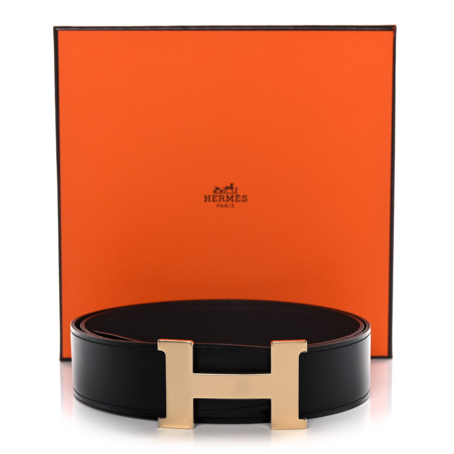 Hermes Swift Togo 38mm Constance H Belt 95 Black Chocolate 6 of 6