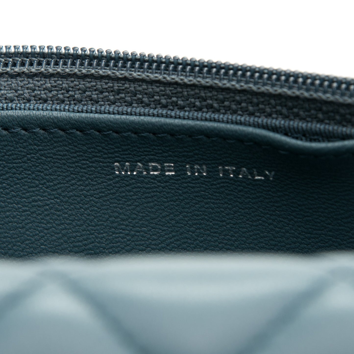 Lambskin Quilted Wallet On Chain WOC Blue