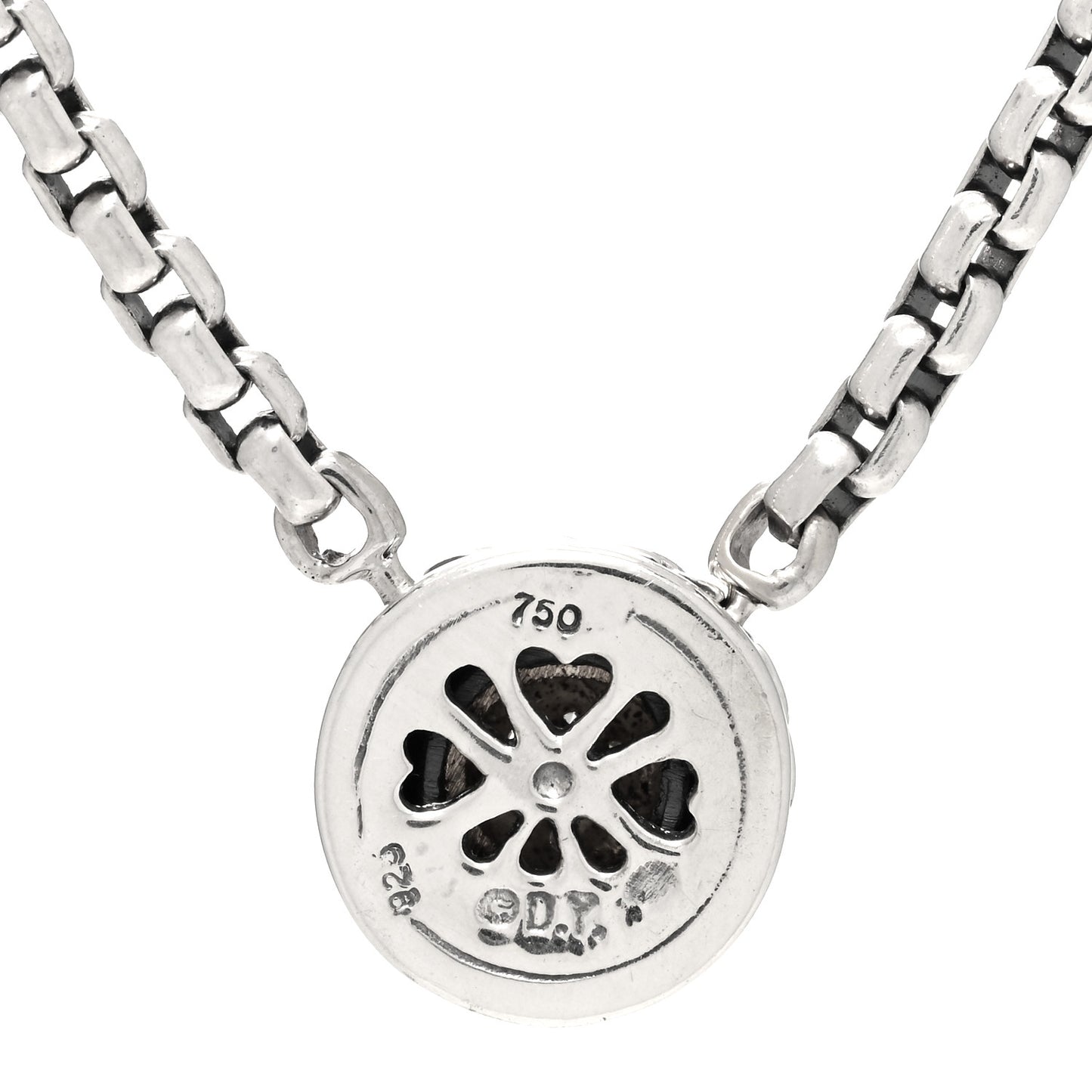 Sterling Silver 18K Yellow Gold Diamond 12mm Pave Cookie Necklace