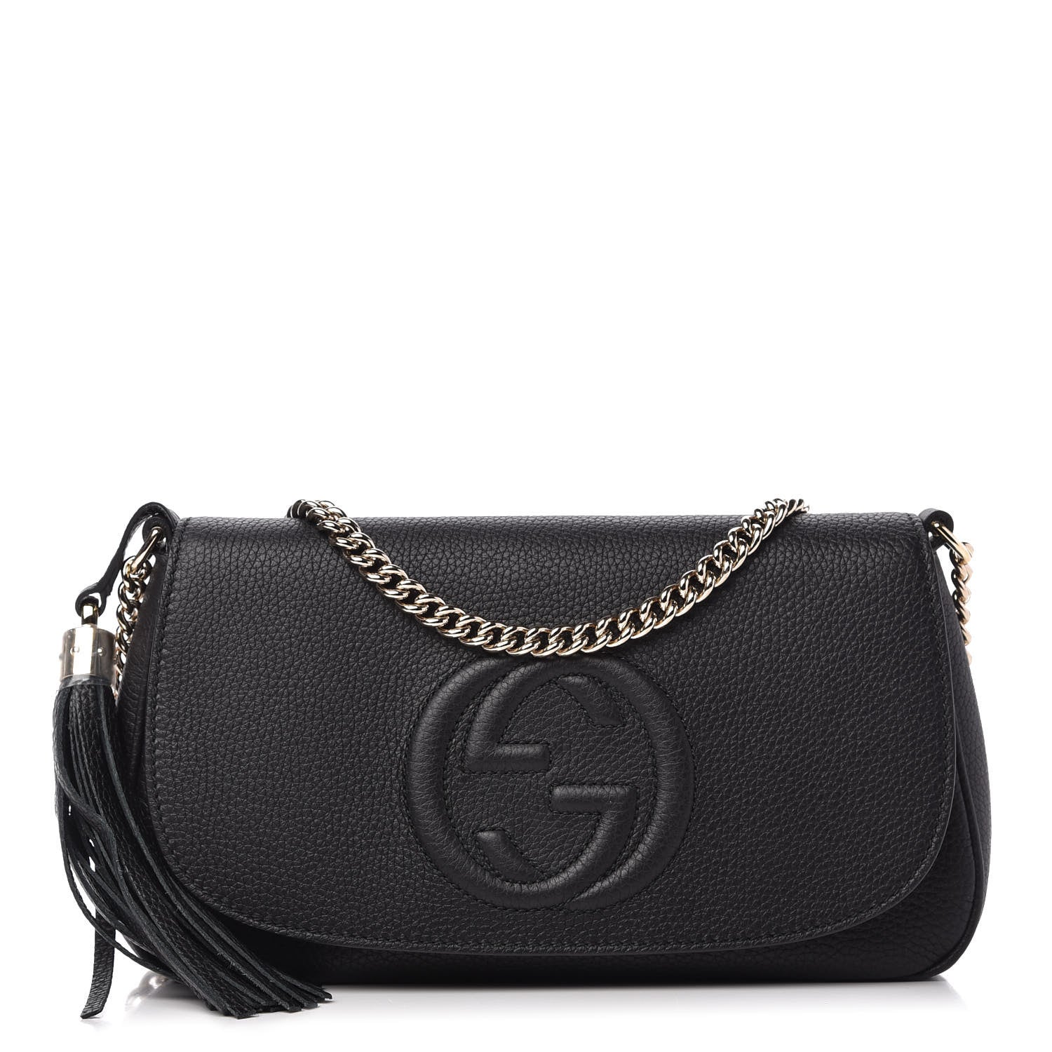 Gucci Pebbled Calfskin Medium Soho Flap Crossbody Black 1 of 10
