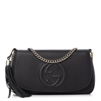 Gucci Pebbled Calfskin Medium Soho Flap Crossbody Black 1 of 10