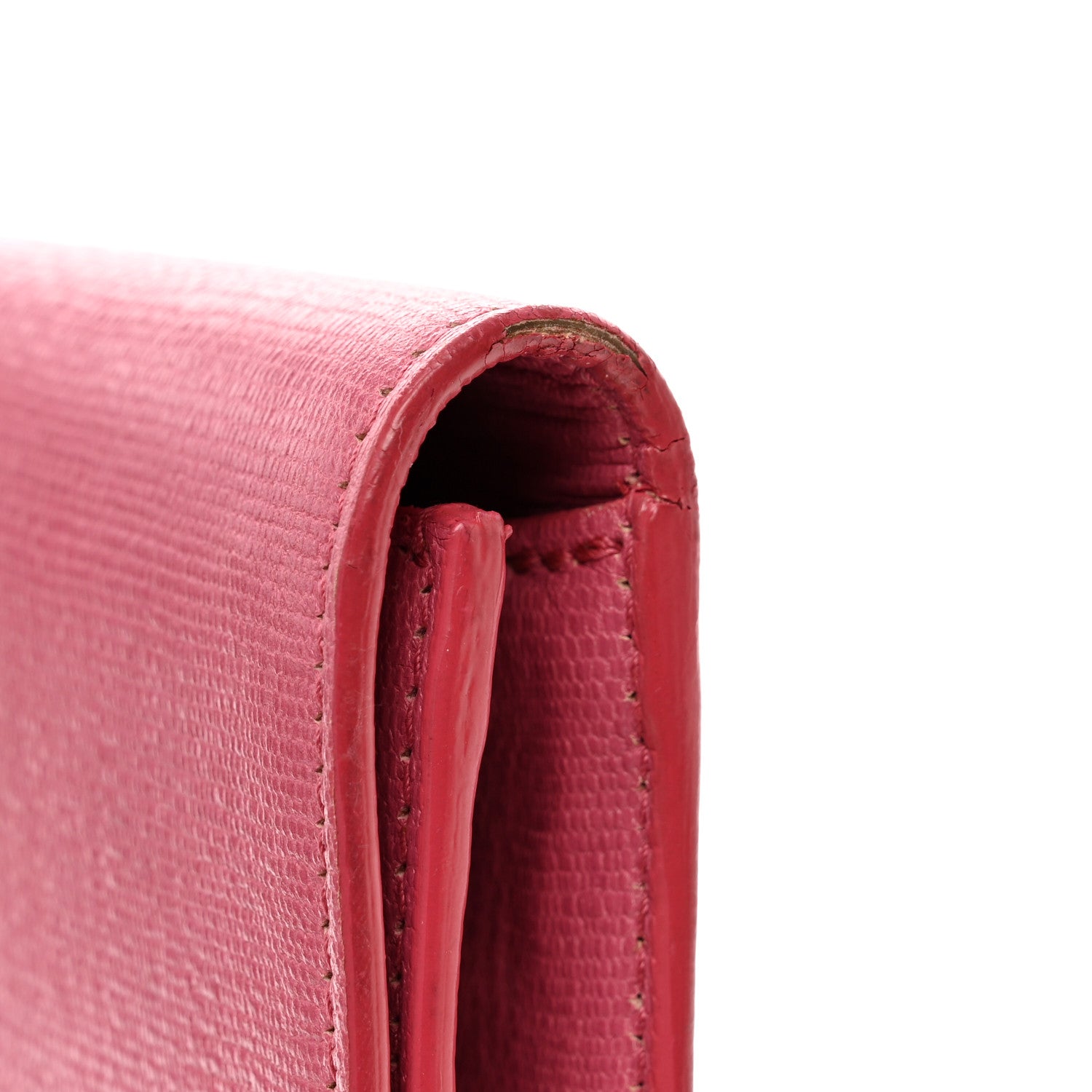 Saint Laurent Calfskin Classic Y Ligne Clutch Fuchsia 10 of 12
