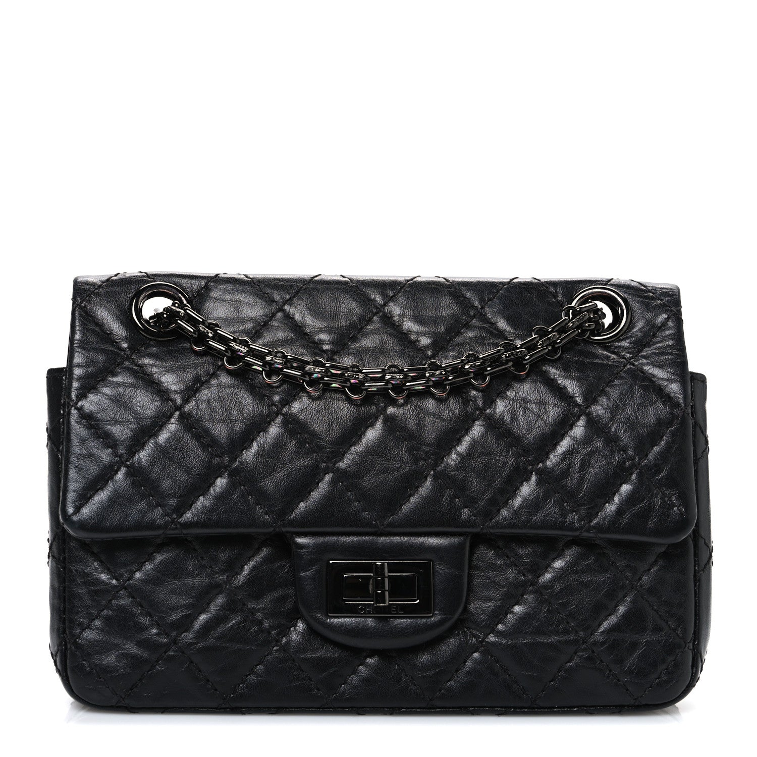 Chanel Aged Calfskin Quilted 2.55 Reissue Mini Flap So Black 1 of 11