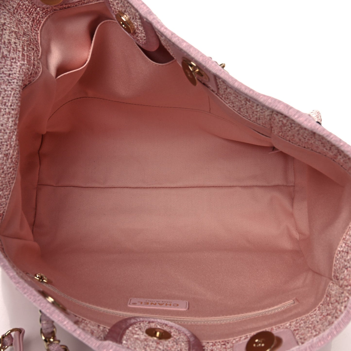 Lurex Boucle Small Deauville Tote Pink