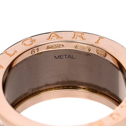 Bulgari 18K Rose Gold Bronze Cermet B.Zero1 Roma Four-Band Ring 61 9.5 5 of 6
