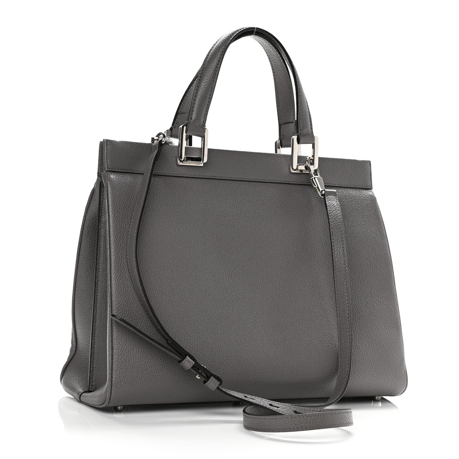 Gucci Grainy Calfskin Medium Zumi Top Handle Bag Dusty Grey 3 of 13
