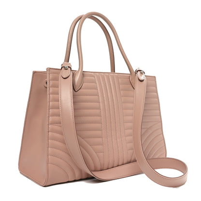 Prada Soft Calfskin Impunture Diagramme Tote Cipria 3 of 9