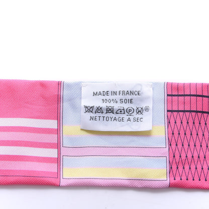 Hermes Silk Couvertures Nouvelles Twilly Jaune Vif Rose Vert 4 of 4