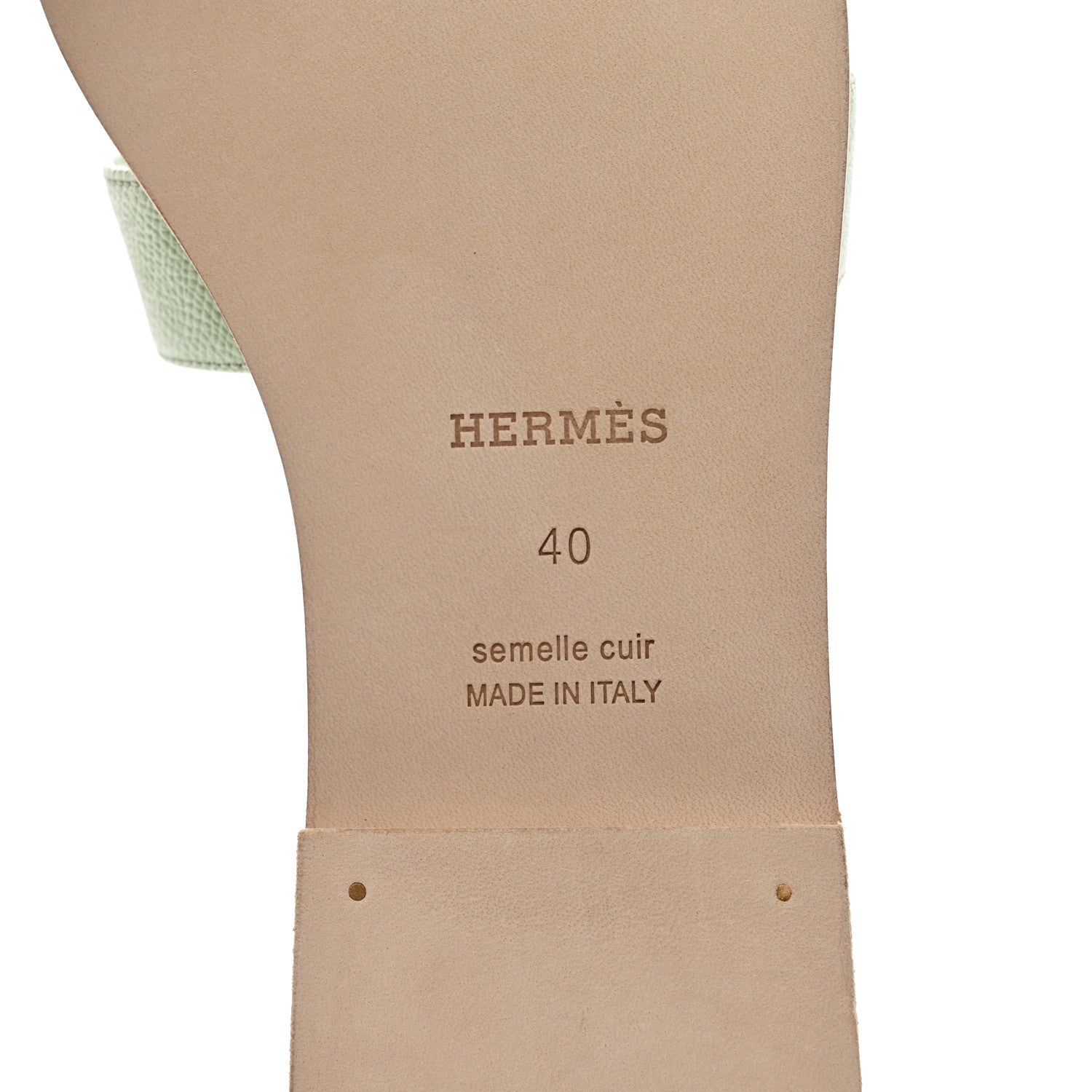 Hermes Epsom Oran Sandals 40 Vert Jade 8 of 9