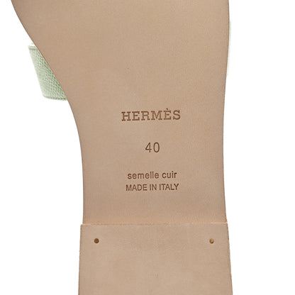Hermes Epsom Oran Sandals 40 Vert Jade 8 of 9