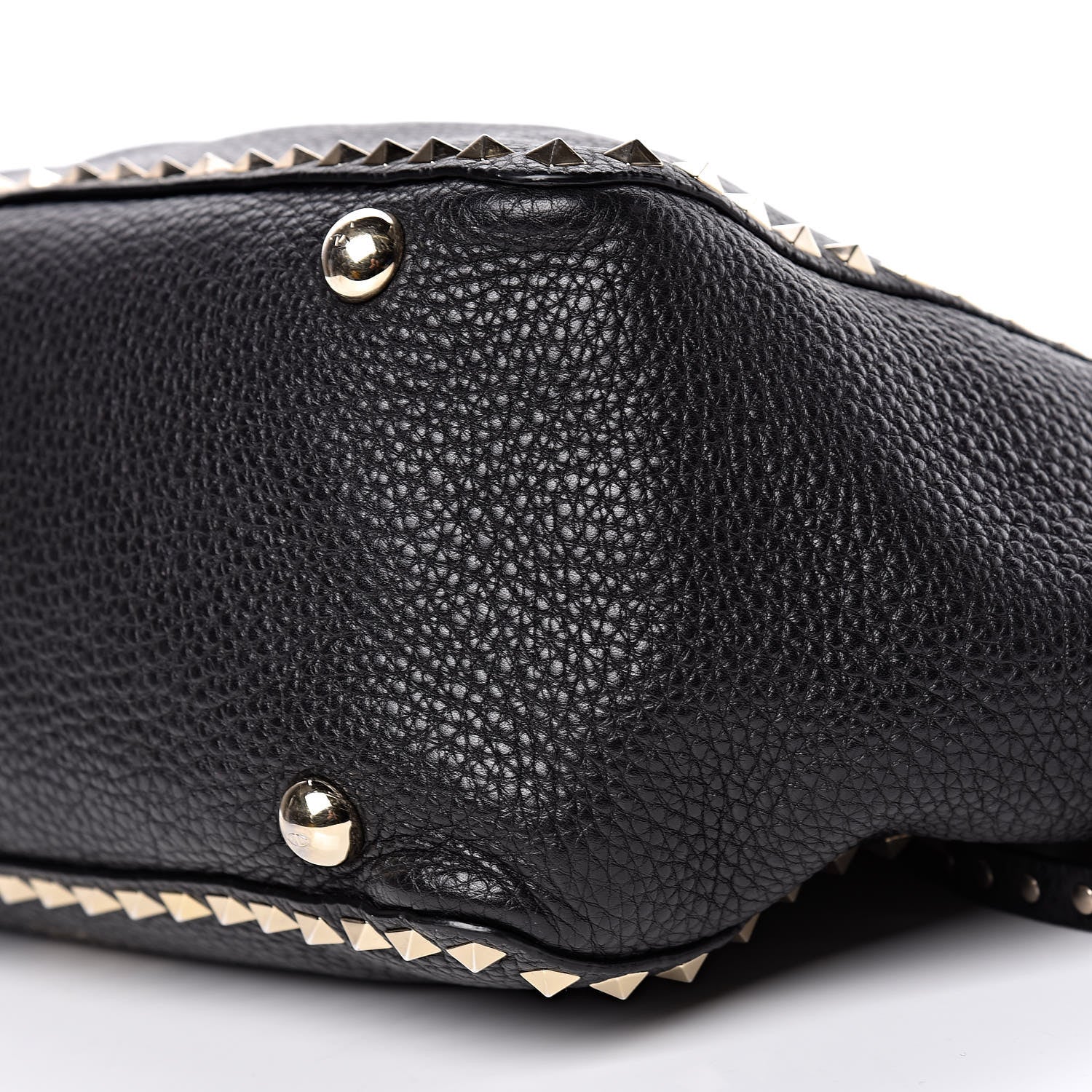 Valentino Garavani Pebbled Calfskin Medium Rockstud Tote Black 9 of 10