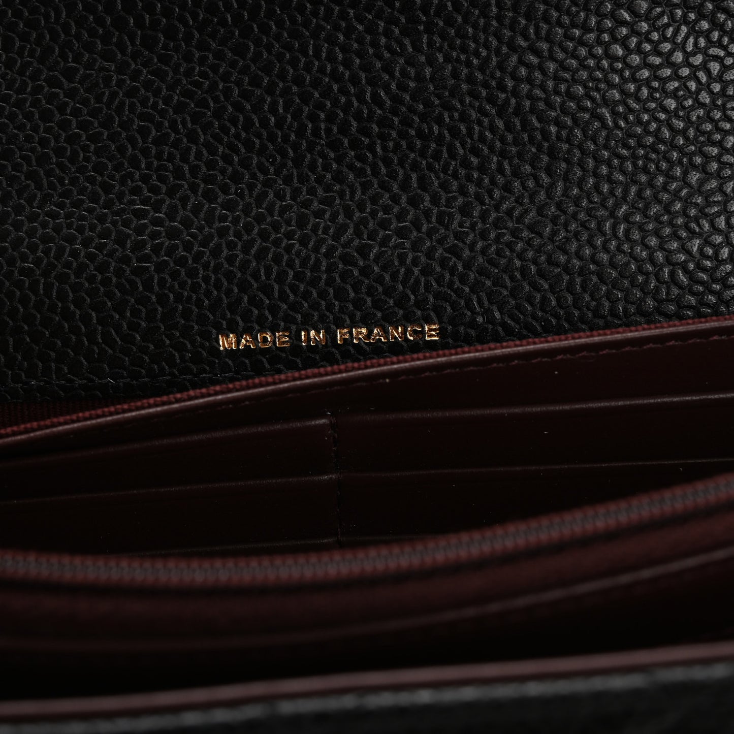 Caviar Quilted Large Gusset Flap Wallet Black